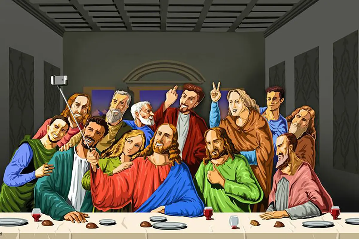 [Bintang] Ilustrasi Religius yang Berkolaborasi dengan Tren Selfie