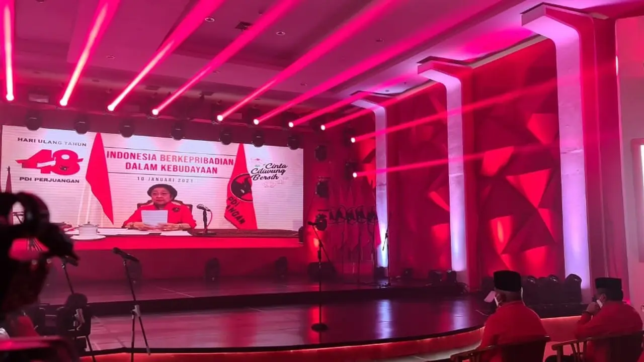 Ketua Umum PDIP Megawati di HUT PDIP ke 48.