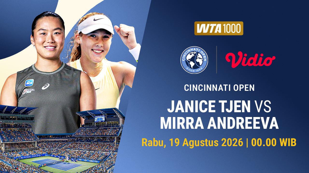 Jadwal Janice Tjen vs Mirra Andreeva di Babak 32 Besar WTA 1000 Cincinnati Open Saksikan di Vidio