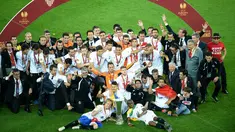 Sevilla berhasil menjuarai European League tahun 2014, di Juventus Stadium, Itali, Jumat (24/4/2015). (AFP) 