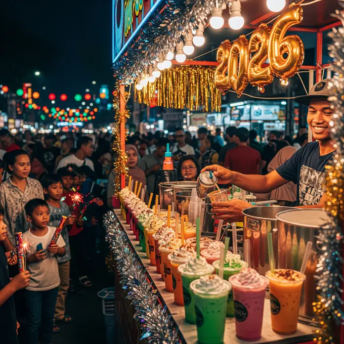 Ide Jualan Minuman saat Malam Tahun Baru (Gemini AI)