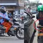 Pose emak-emak saat dibonceng motor (Sumber: Twitter/depresionistaa/Instagram/jktinfo)