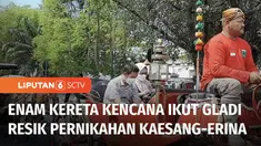 Panitia pernikahan putra bungsu Presiden Jokowi, Kaesang Pangarep menggelar gladi resik, Minggu (27/11) pagi. Sejumlah kereta kencana, hingga Menteri BUMN, Erick Thohir ikut gladi resik untuk memastikan semua persiapan matang hingga hari H.