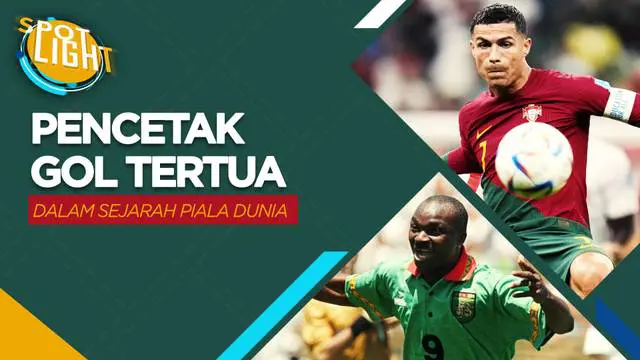 Berita video spotlight kali ini membahas tentang empat pemain pencetak gol tertua di Piala Dunia, salah satunya diantaranya ialah Cristiano Ronaldo.