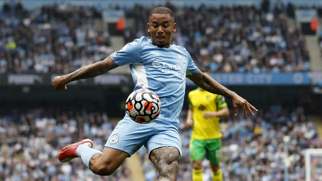 Foto: Jack Grealish Cetak Gol Perdana, Manchester City Bantai Norwich City 5-0 di Pekan Kedua Liga Inggris 2021 / 2022