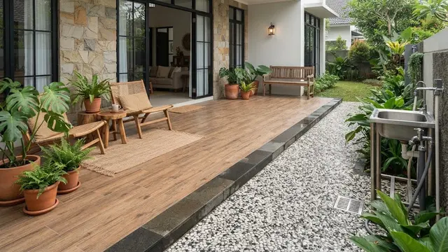 Model Teras dengan Lantai Dua Tekstur