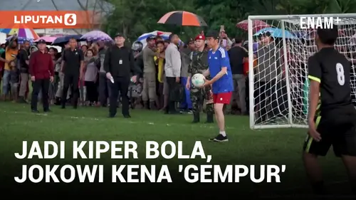 VIDEO: Pakai No 22, Jokowi Main Bola di Manggarai Barat