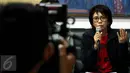Istri mendiang Munir, Suciwati memberikan keterangan pers Ultimatum Suciwati untuk Presiden terkait hilangnya laporan Tim Pencari Fakta (TPF) kasus pembunuhan aktivis Munir, di Kantor Kontras, Jakarta, Rabu (19/10). (Liputan6.com/Johan Tallo)