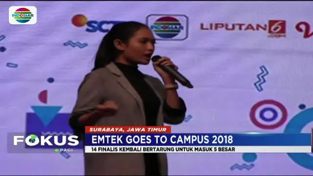 Mahasiswa dan pelajar dari Surabaya maupun dari luar Kota Surabaya antusias mengikuti lomba presenter news yang digelar EGTC 2018.