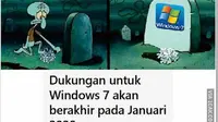 Meme perpisahan dengan Windows 7 (Sumber: 1cak.com)