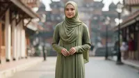 7 Model Gamis Katun Polos untuk Cuaca Panas yang Nyaman Dipakai Ibu-ibu, Adem dan Stylish