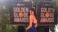 Kelleth Cuthbert, Fiji Water Girl yang viral di red carpet Golden Globe Awards 2019. (dok. Instagram @kellethcuthbert/https://www.instagram.com/p/BsUJfMbn3cS/Putu Elmira)