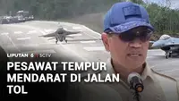Pesawat Tempur Mendarat di Jalan Tol