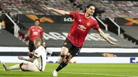 Dalam laga kemenangan Manchester United 6-2 atas AS Roma, Edinson Cavani sukses mencetak 2 gol dan 2 assist. (AP/Jon Super)