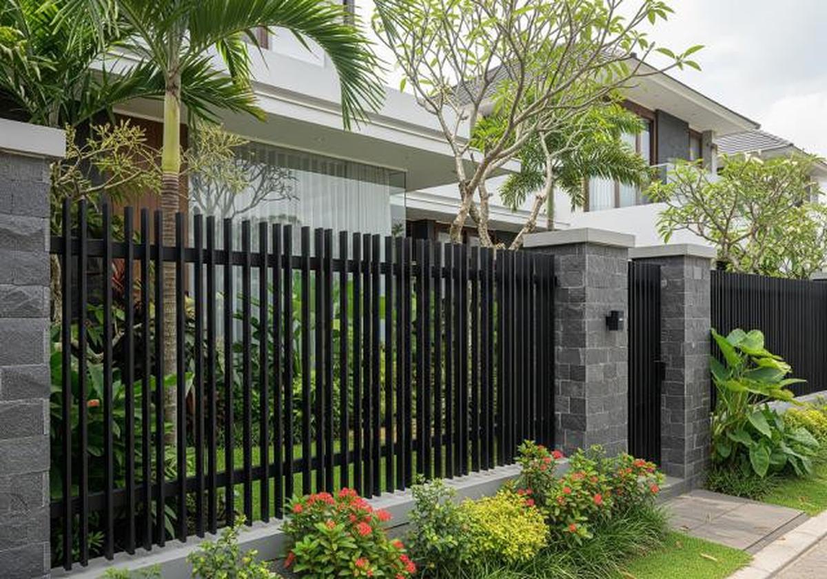 8 Model Pagar Rumah Kombinasi Besi Hollow dan Batu Alam, Estetika Modern yang Kokoh dan Elegan