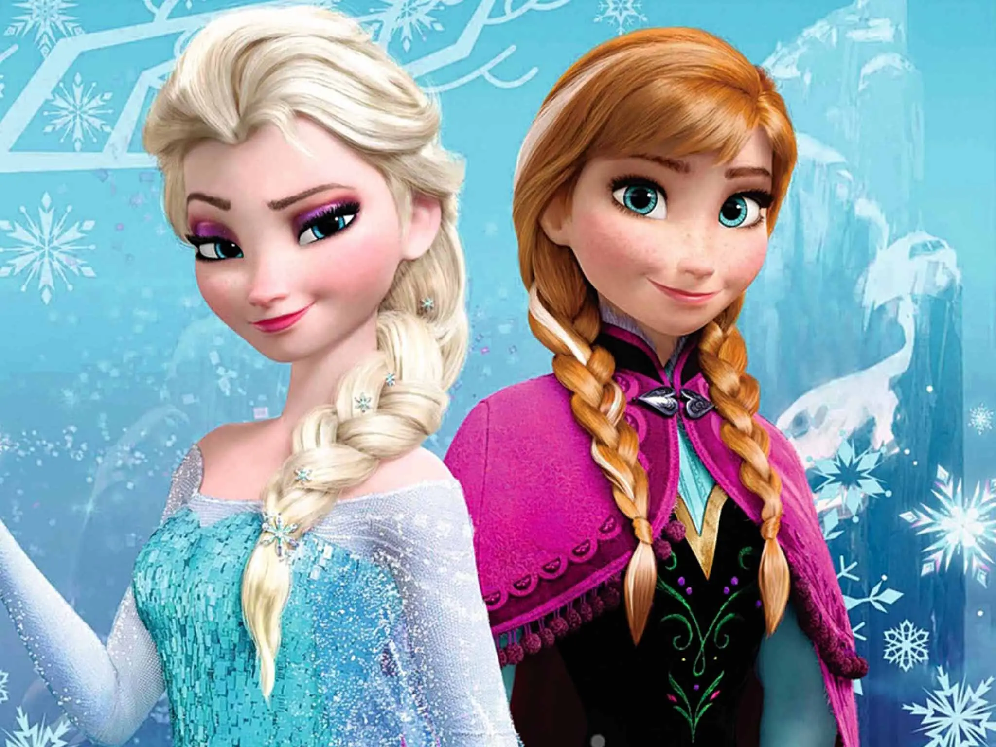 Elsa dan Anna yang merupakan pemeran utama dalam film Frozen