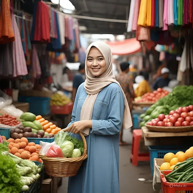 Outfit Ibu Muda Hijab ke Pasar