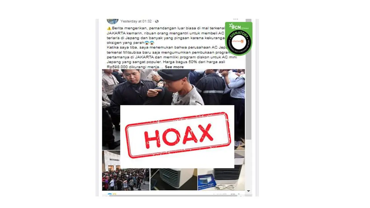 Cek Fakta ribuan orang antre AC mini