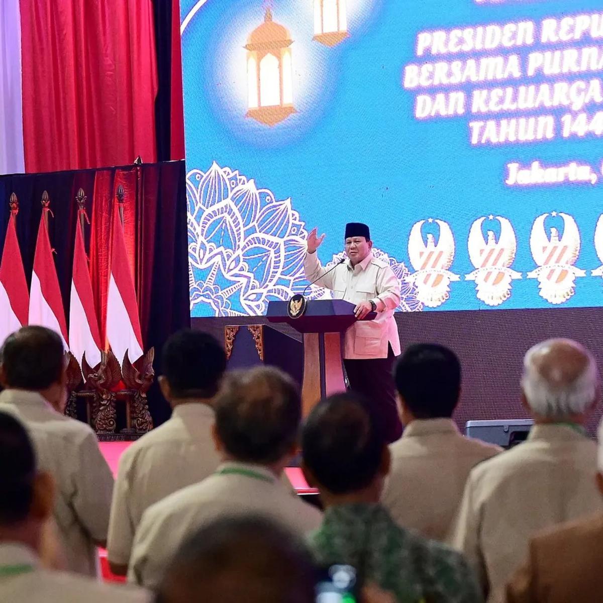 Presiden Prabowo di Acara Halal Bihalal Purnawirawan TNI