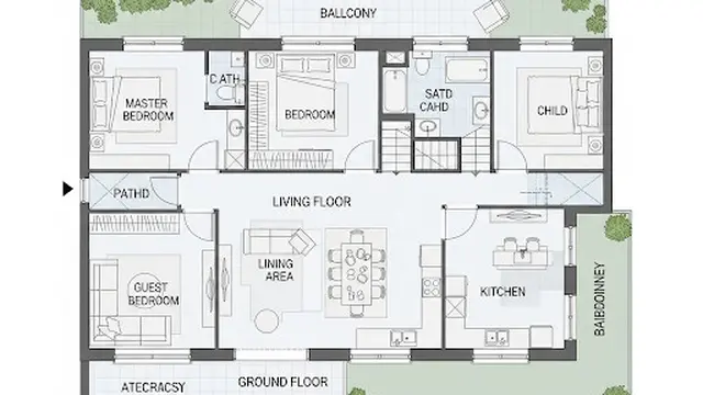 Balkon Luas di Lantai Dua