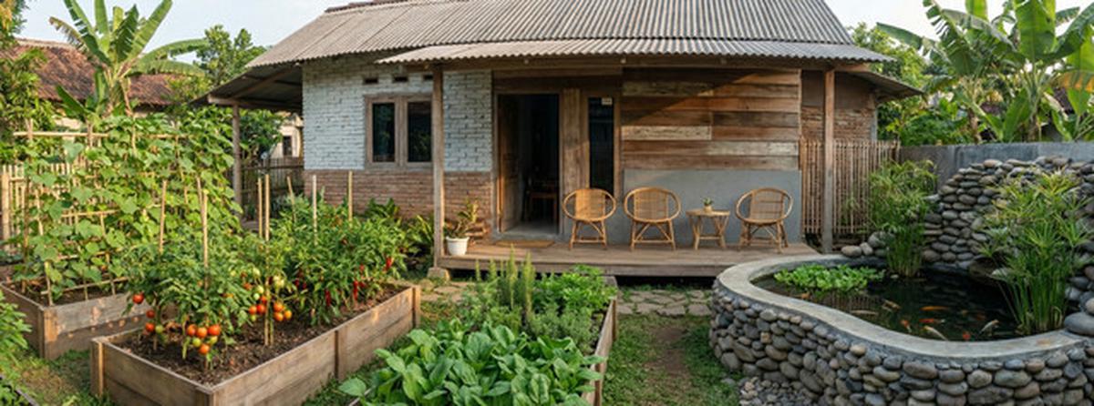 7 Model Rumah Mungil dengan Kebun, Teras dan Kolam Ikan Mini, Sederhana Tapi Asri