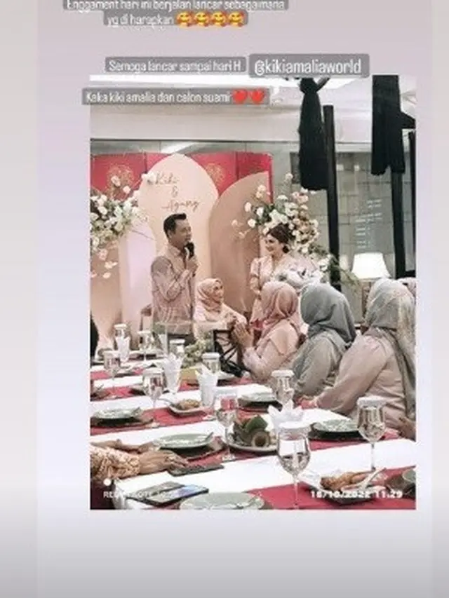 Kiki Amalia dan Agung Nugraha gelar acara lamaran (Foto: Instagram oohaiini_)