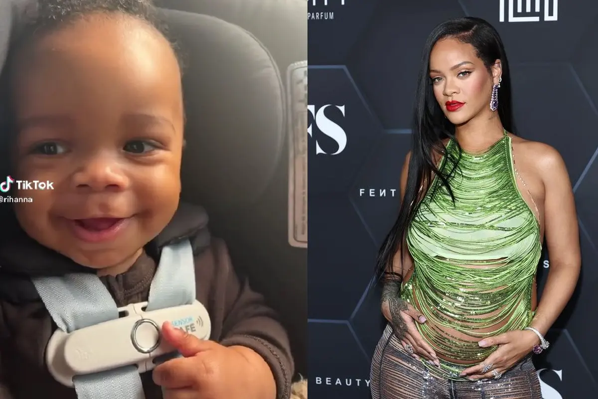 Rihanna. (TikTok/ rihanna -  Mike Coppola/Getty Images/AFP)