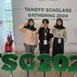 Para penerima beasiswa Tanoto Foundation: Briliana Nazah (20), Muhammad Fauzi (21), dan Agfa Audinata (20) dalam ajang Tanoto Scholars Gathering 2024, di APRIL Learning Institute, Riau, Minggu (29/7/2024) (Liputan6.com/Jonathan Pandapotan Purba)