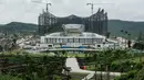 Foto menunjukkan Istana Kepresidenan Indonesia di Ibu Kota Nusantara, Penajam Paser Utara, Kalimantan Timur, pada tanggal 11 Juli 2024. (Yasuyoshi CHIBA/AFP)