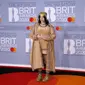Billie Eilish saat tampil di karpet merah Brit Awards 2020 di London, Inggris. (TOLGA AKMEN / AFP)