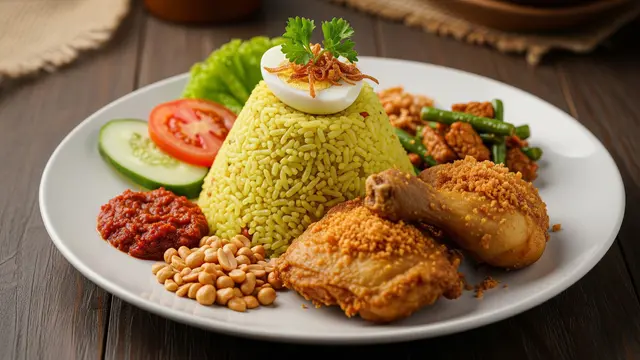 Resep Nasi Kuning Ayam Kalasan (AI Generated)
