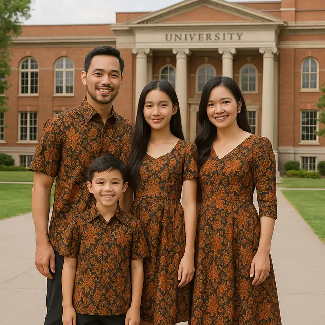 Model Baju Batik Couple Keluarga untuk ke Wisuda