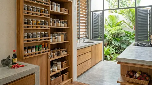 Buat Rak Bumbu pada Bagian Dalam Pintu Pantry
