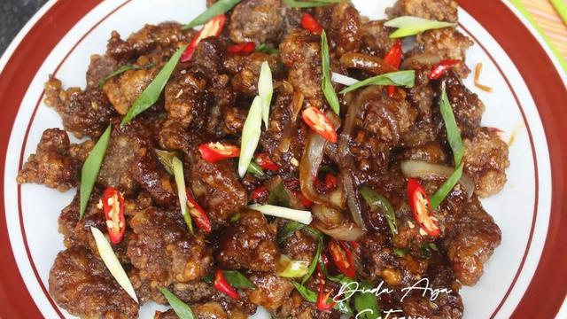 resep Mongolian Crispy Beef dari akun @dindaaryasetyarini