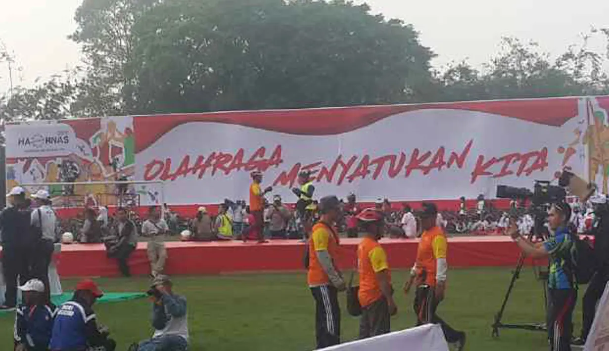 Suasana acara peringatan Haornas 2017 di Magelang, (9/9/2017). Imam Nahrawi berharap Indonesia berjaya di Asian Games 2018. (Bola.com/Darojatun)