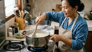 Takaran Air Memasak Bubur Beras agar Tidak Mudah Gosong di Dasar Panci