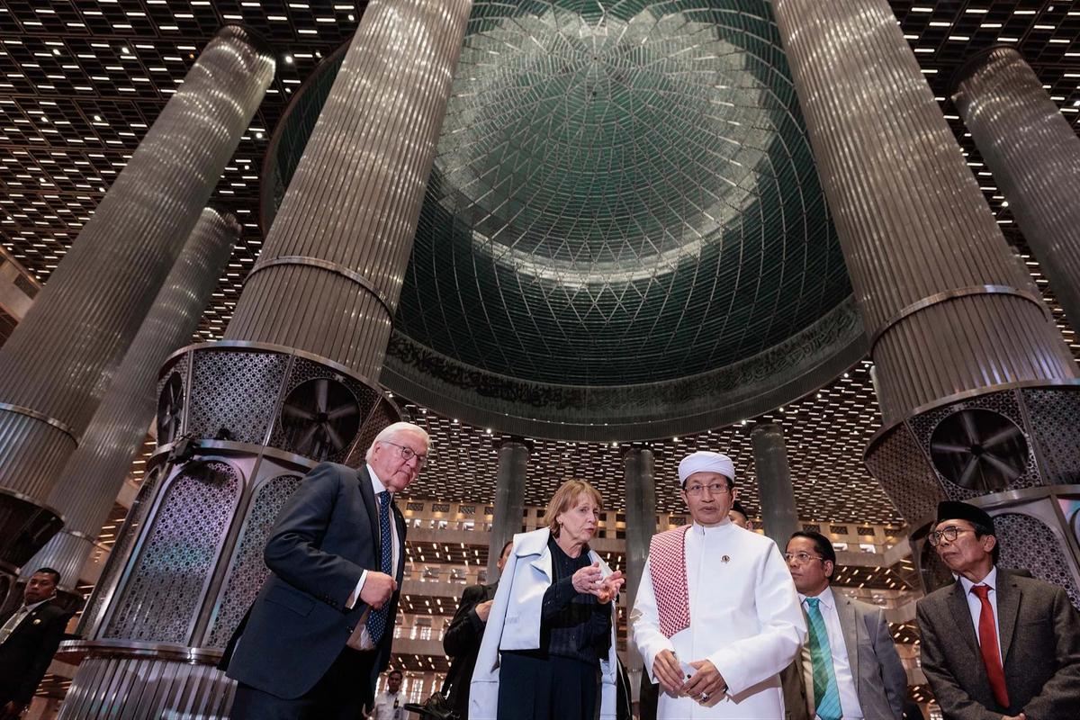 FOTO: Presiden Jerman Tinjau Kerukunan Beragama di Jakarta