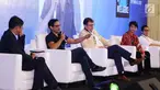 CEO & Founder Go Jek Nadiem Makarim (kedua kiri) berbicara pada Global Mobile Internet Conference (GMIC) di ICE BSD, Tangsel, Selasa (25/9). GMIC merupakan ajang pendorong penggiat teknologi membangun masa depan digital. (Liputan6.com/Angga Yuniar)