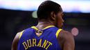 Di musim ini Kevin Durant belum sekalipun ikut bertanding. Dia masih menjalani rehabilitasi sejak mengalami cedera pada final NBA Juni tahun lalu. (AFP/Gregory Shamus)