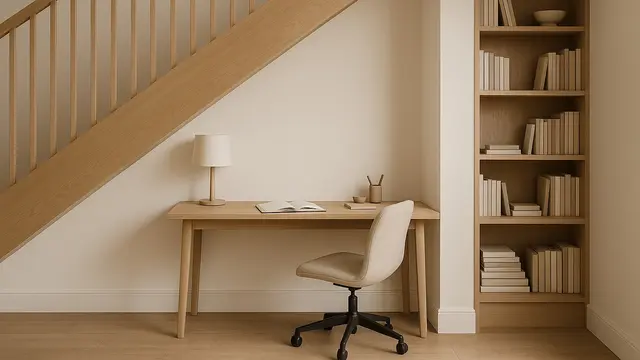 Desain Bawah Tangga Rumah Minimalis (created by AI)