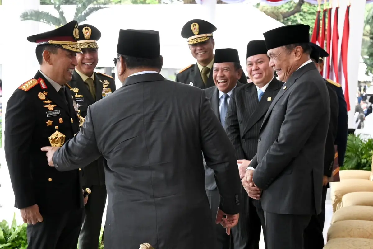 Presiden Prabowo Subianto Bersama Kapolri Jenderal Listyo Sigit Prabowo dan Panglima TNI Jenderal Agus Subiyanto di Istana Merdeka, Jakarta, Rabu (22/7/2026) (Biro Sekretariat Presiden)