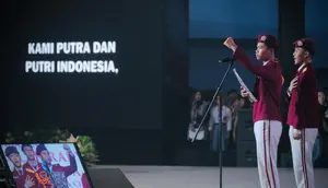 Momen Dua Siswa Sekolah Rakyat Pimpin Ikrar Sumpah Pemuda di Makassar