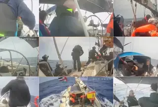 Momen Penahanan Aktivis dan Jurnalis Misi Kemanusiaan Global Sumud Flotilla oleh Pasukan Israel. (Foto: Instagram Liputan6.com)