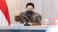 Ketua Pelaksana Komite Penanggulangan COVID-19 dan Pemulihan Ekonomi Nasional Erick Thohir membahas perlindungan tenaga kesehatan dari paparan COVID-19 dalam pertemuan dengan IDI di Kantor Kementerian BUMN, Jakarta, Rabu (3/9/2020). (Dok Tim Komunikasi Komite Penanganan COVID-19)