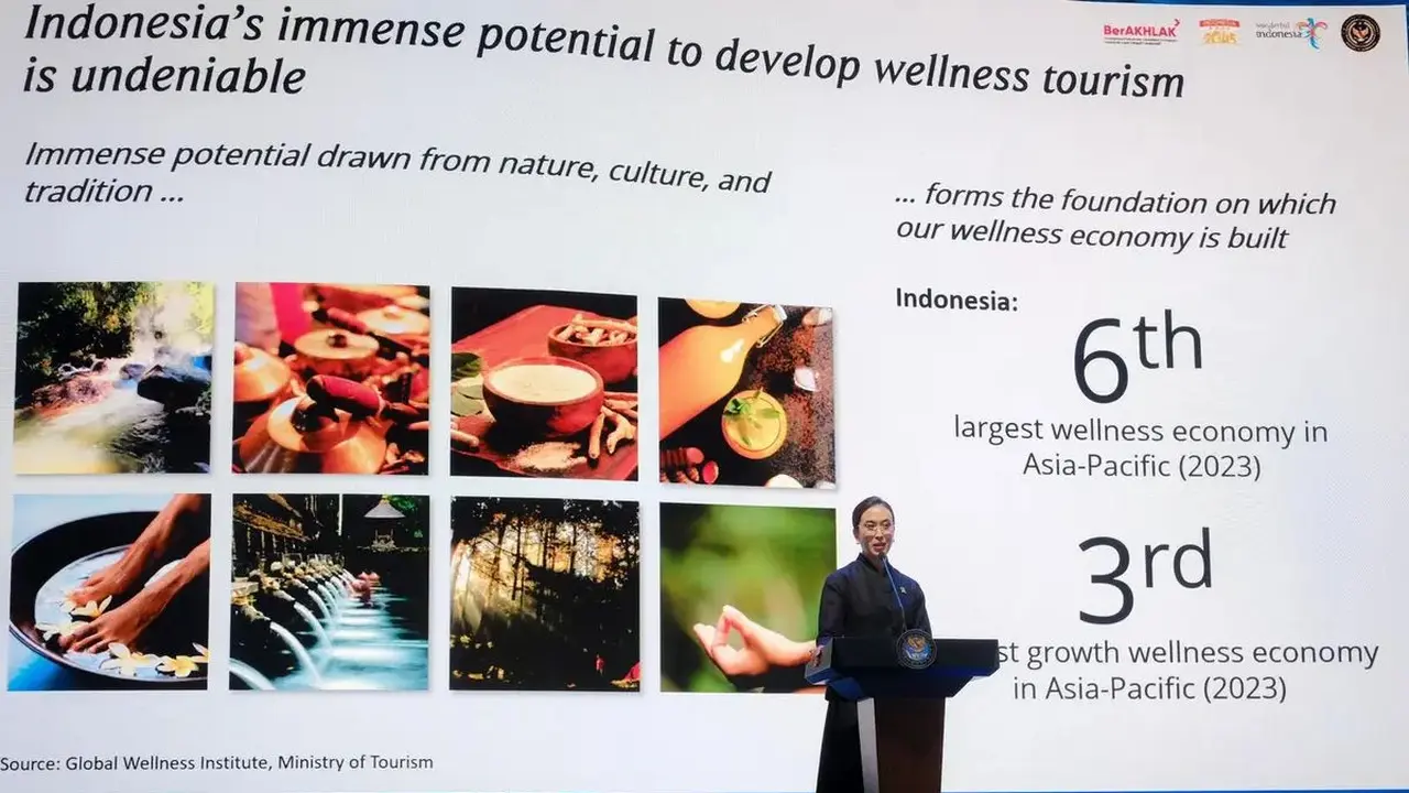 Menteri Pariwisata Widiyanti Putri Wardhana menyampaikan pidato kunci di International Conference on Infrastructure 2025 (ICI 2025) di Jakarta International Convention Center (JICC) pada Kamis, 12 Juni 2025.