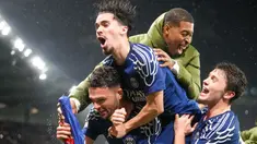PSG sukses mengalahkan Manchester City dengan skor 4-2 dalam laga matchday 7 League Phase Liga Champions 2024/2025 yang digelar di Parc des Princes, Kamis (23/1/2025) dini hari WIB. (AP Photo/Michel Euler)