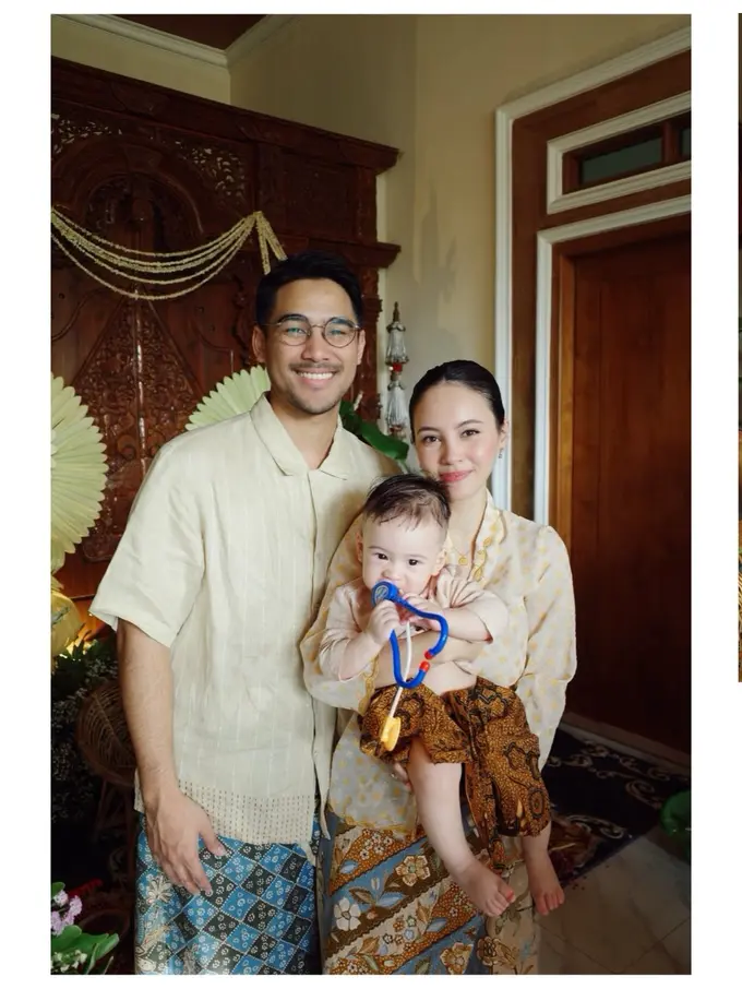 Pesona Anggika Bolsterli Tampil Anggun Berkebaya, Gelar Tedak Siten Sang Putra Kental Adat Jawa