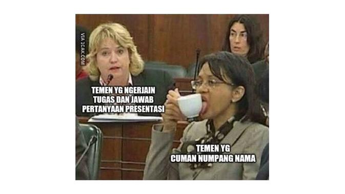 Meme kerja kelompok (Sumber: 1cak.com)