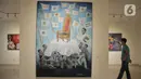 Salah satu karya lukis yang ditampilkan dalam pameran "Antara Kecemasan dan Harapan" di Gedung D Galeri Nasional Indonesia, Jakarta Pusat, Minggu (7/5/2023). (merdeka.com/Iqbal S Nugroho)