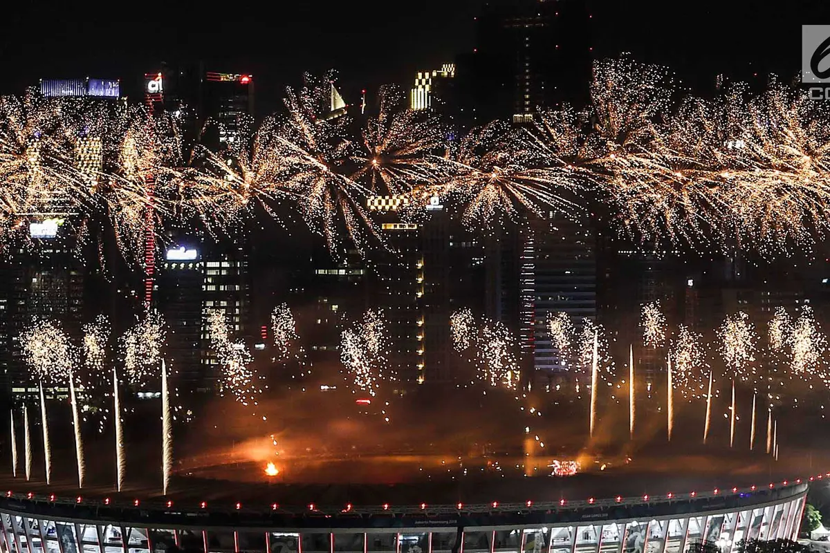 Wow, Pesta Kembang Api Menakjubkan Semarakkan Pembukaan Asian Games 2018